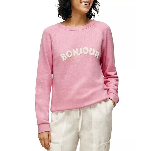 Whistles Women's Bonjour Logo Crew Pullover Sweatshirt - Picture 1 of 13